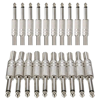 20 x 1/4" Male Monaural Connector Plug with Soldering Terminals