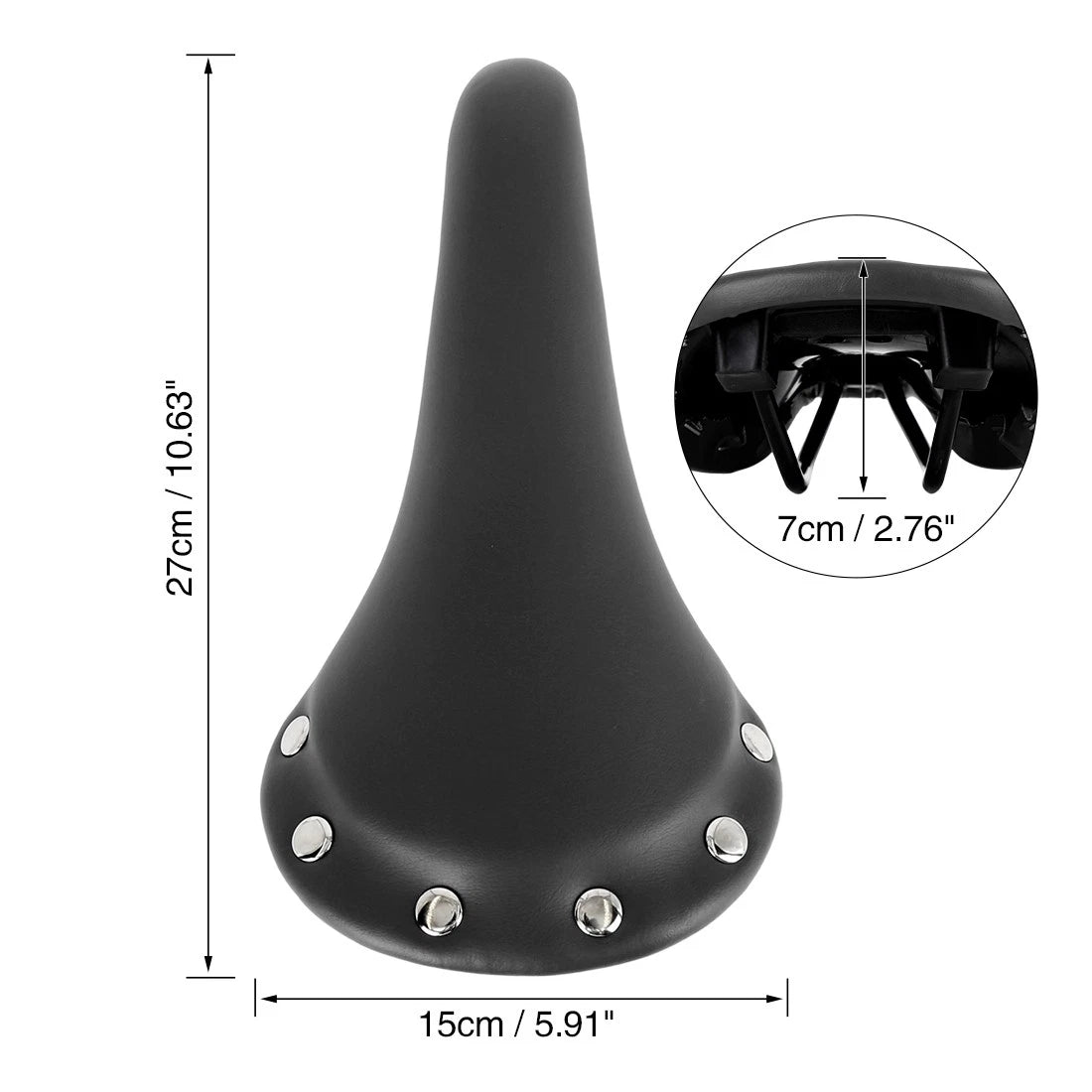 Bike Saddle Replacement Shallow Seat with Rivets for Universal Models (2000–2025)