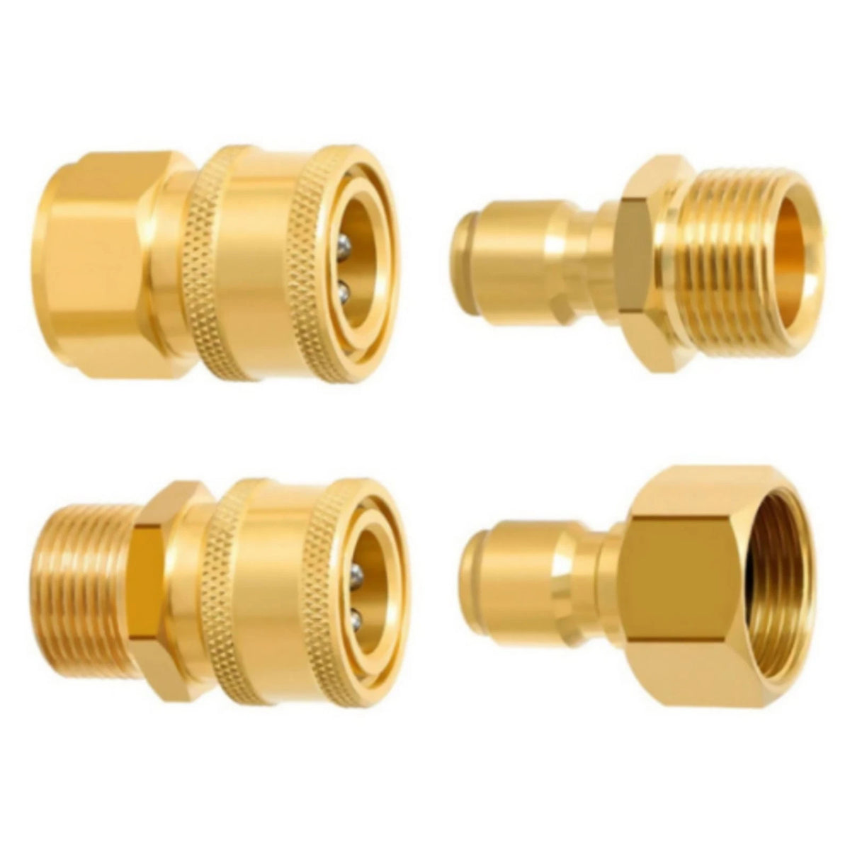 Set of 4 Hose Adapters M22-15mm 3/8'' for Pressure Washer