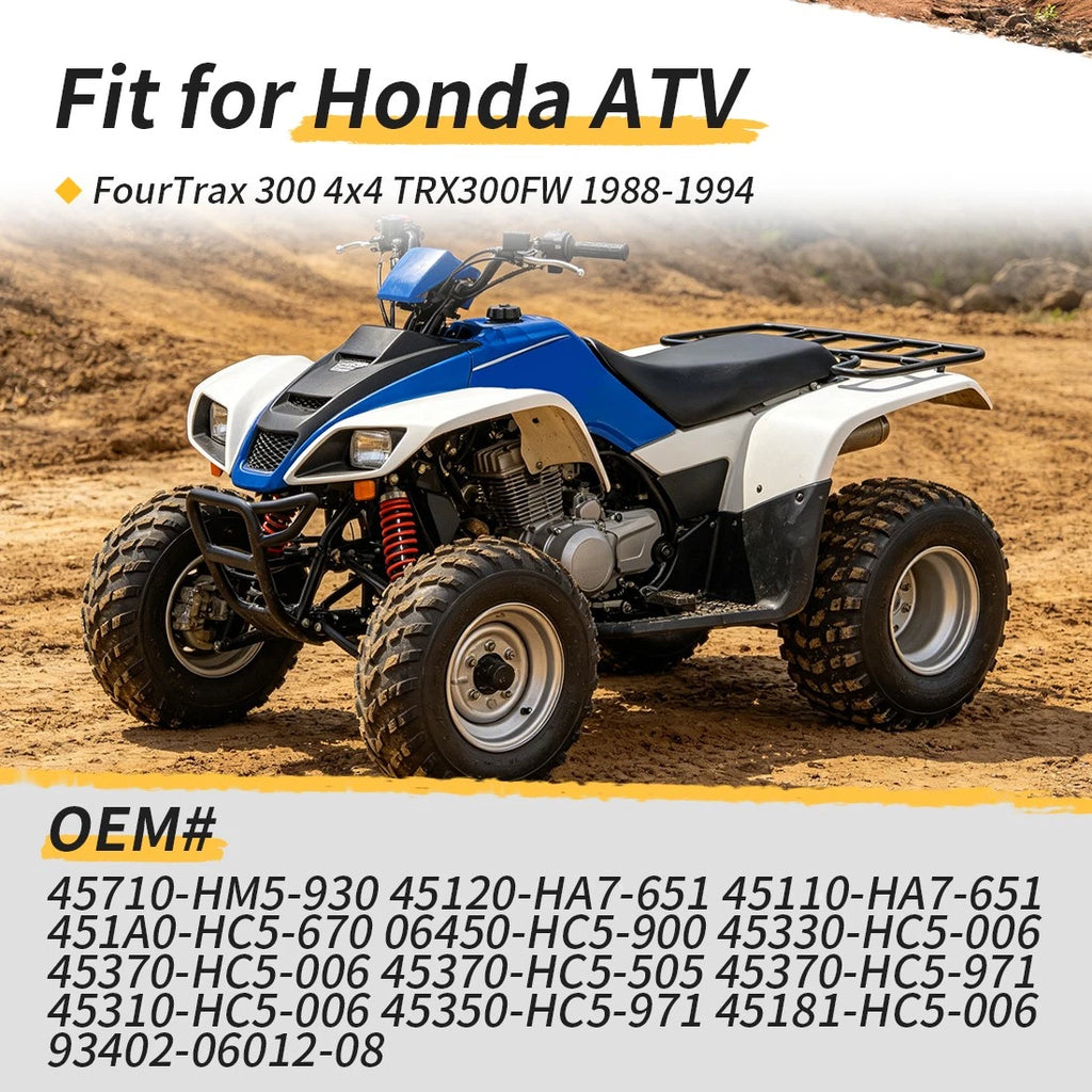 Front Brake Drum Plate Cover Shoes Kit for Honda FourTrax 300 TRX300FW (1988–1994)