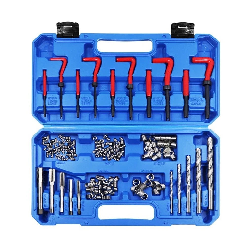 Automotive Thread Repair Tool Kit 131 pcs Hardened Metal Tap Drill Insert Set