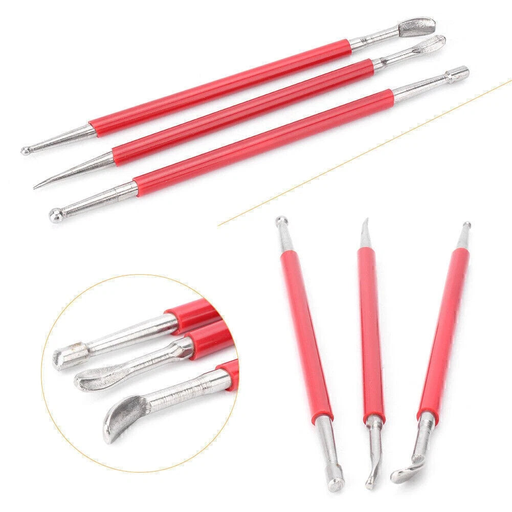 3PCS Leather Embossing Spoon & Carving Tool Kit for Automotive Craft