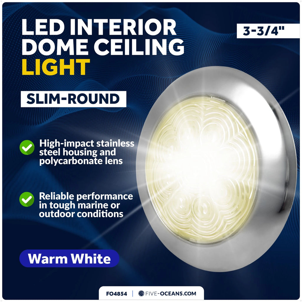 LED Interior Dome Ceiling Light for Universal Use (12V)
