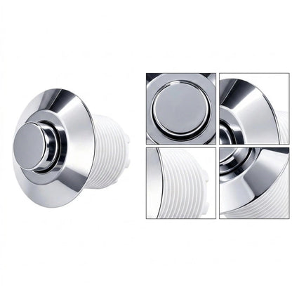Toilet Air Flush Button Repair Part Chrome Finish for Bathroom