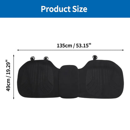Black Nappa Leather Back Seat Cover for Rear Bench (Non-Slip, Breathable)