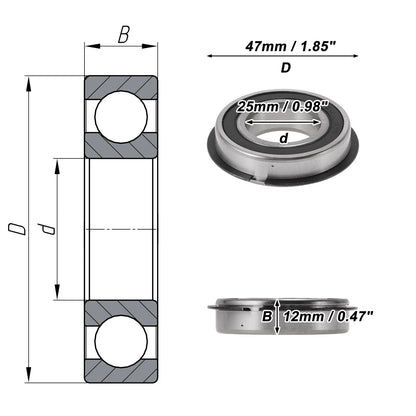 6005NR2RS Deep Groove Ball Bearings for Scooter Skateboard (25x47x12mm)