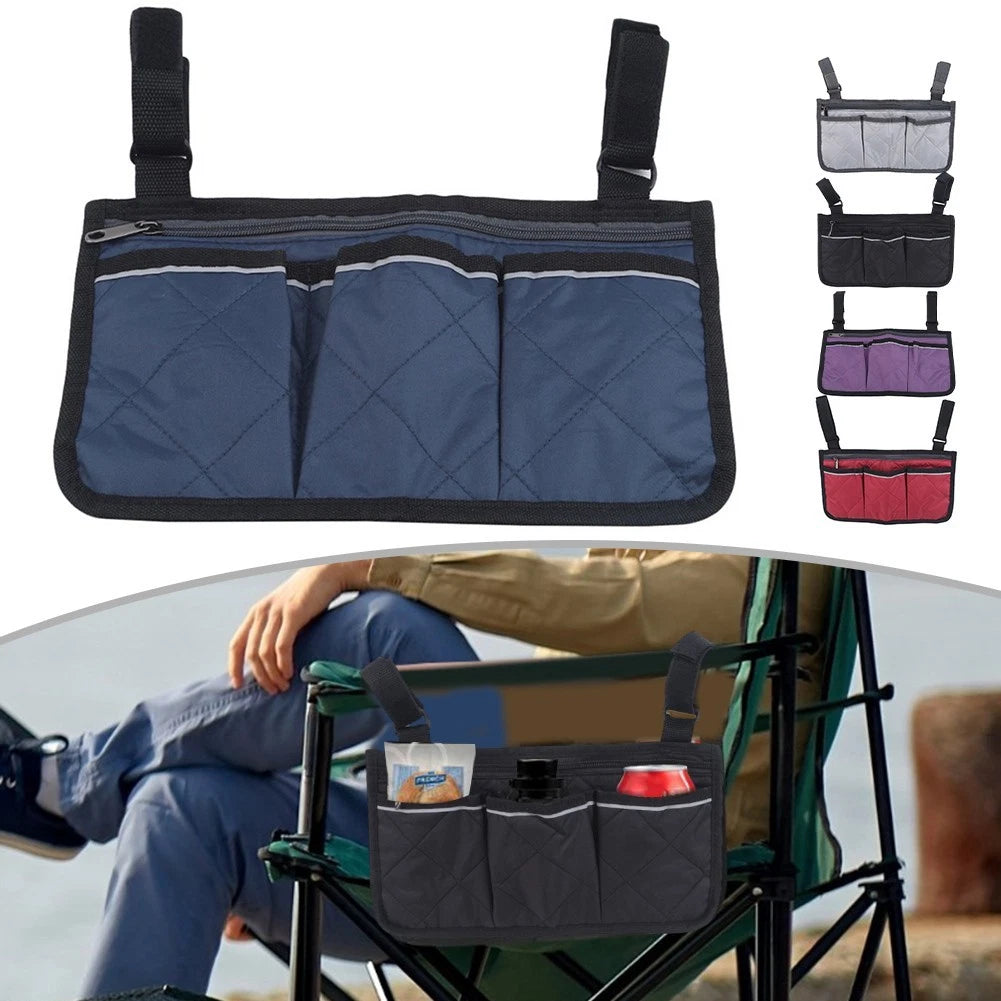 Stylish Chair Side Bag with Reflective Strip and Secure Fastening Straps