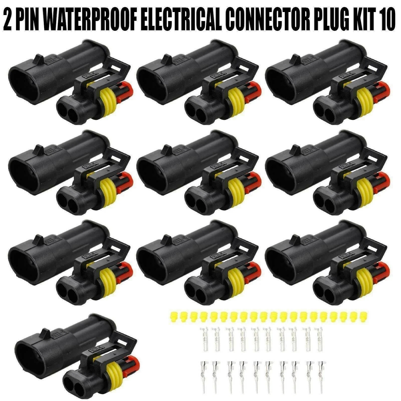 10X2Pin Waterproof Connector Kit for Marine Use