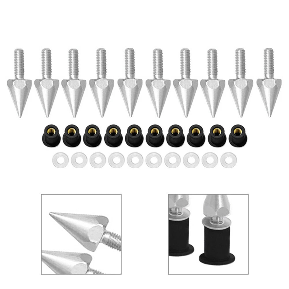 10x Windshield Spike Bolts for Motorcycle (5MM)