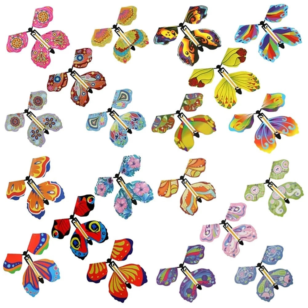 20X Sensory Wind Up Flying Butterfly Cards - Colorful Designs