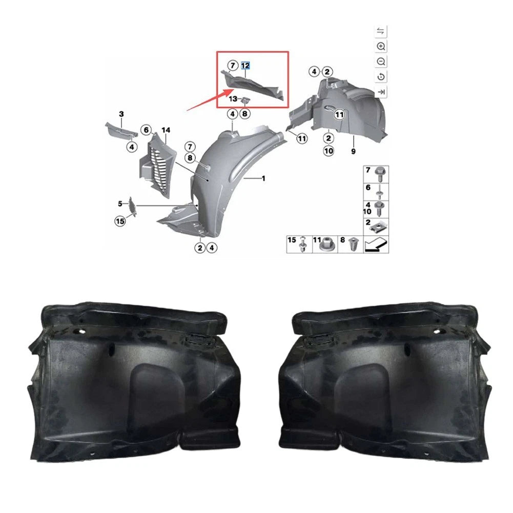 ABS Front Fender Liner Shield for BMW For X5 X6 2007-2019 E70 for e71 for f15
