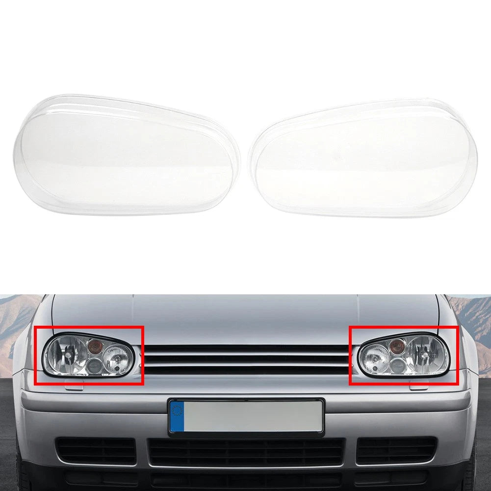 2X Front Headlight Lens Cover for VW Golf MK4 (1999–2005)