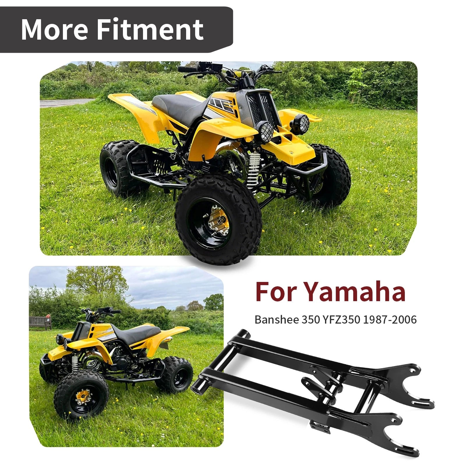 2" Extended Black Rear Swingarm for Yamaha YFZ350 Banshee 350 (1987–2006)