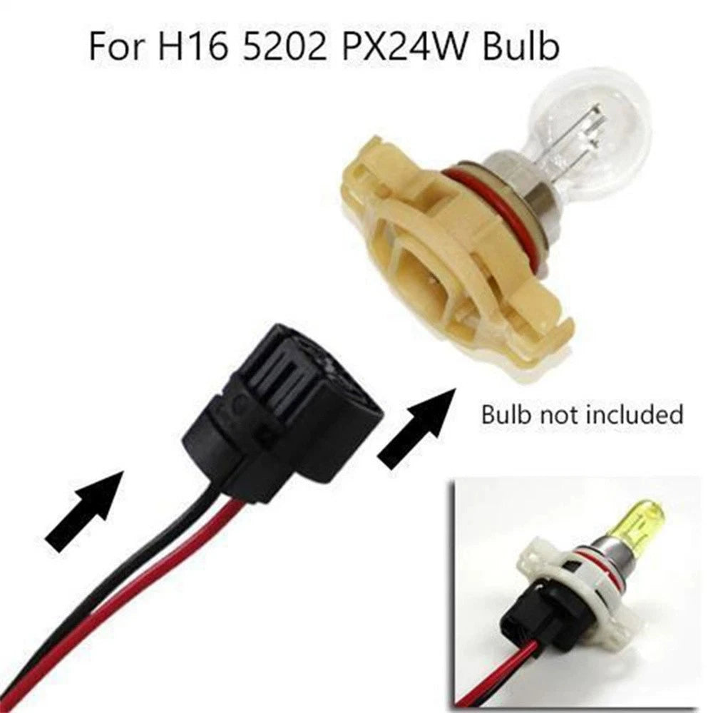 2x H16 5202 Headlight Driving Fog Light Bulb Connector Plug Socket For GMC Chevy
