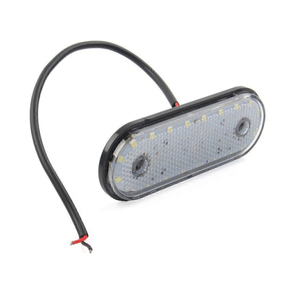 LED Oval Side Marker Indicator Light Tail Lamp For Trailer Truck Lorry Van White