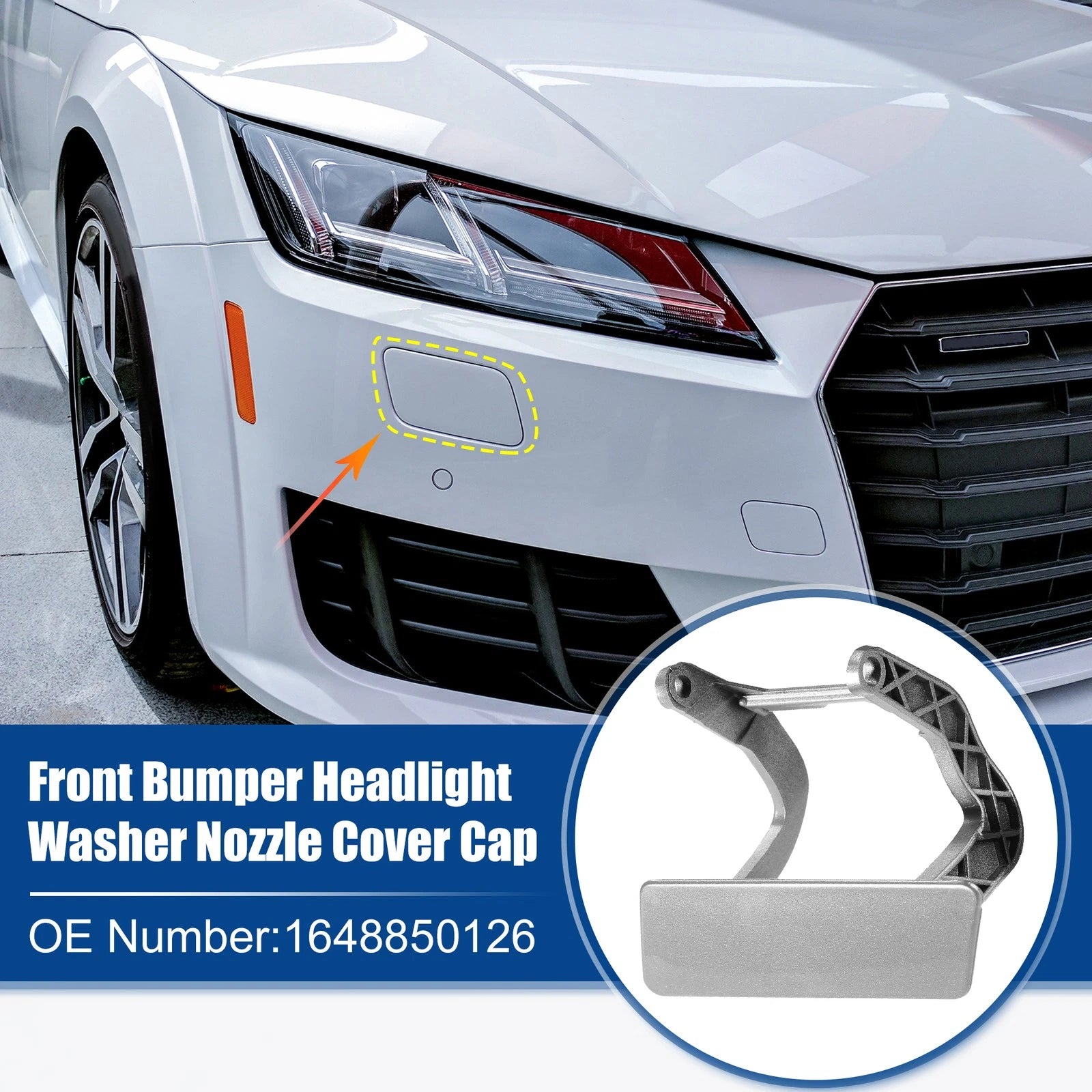 Headlight Washer Cover Right Side Front for Mercedes Silver Tone (2005–2015)