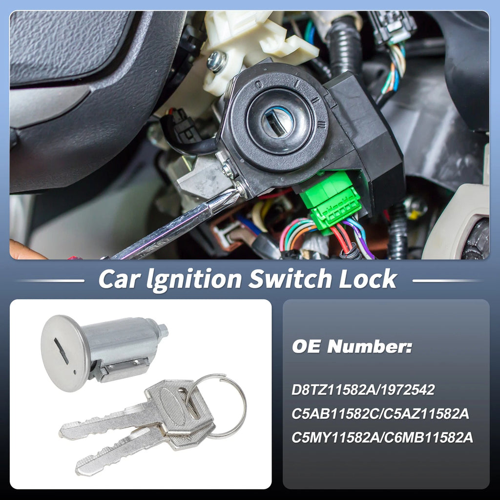 Ignition Lock Cylinder for Ford Bronco (1966–1979) with 2 Keys