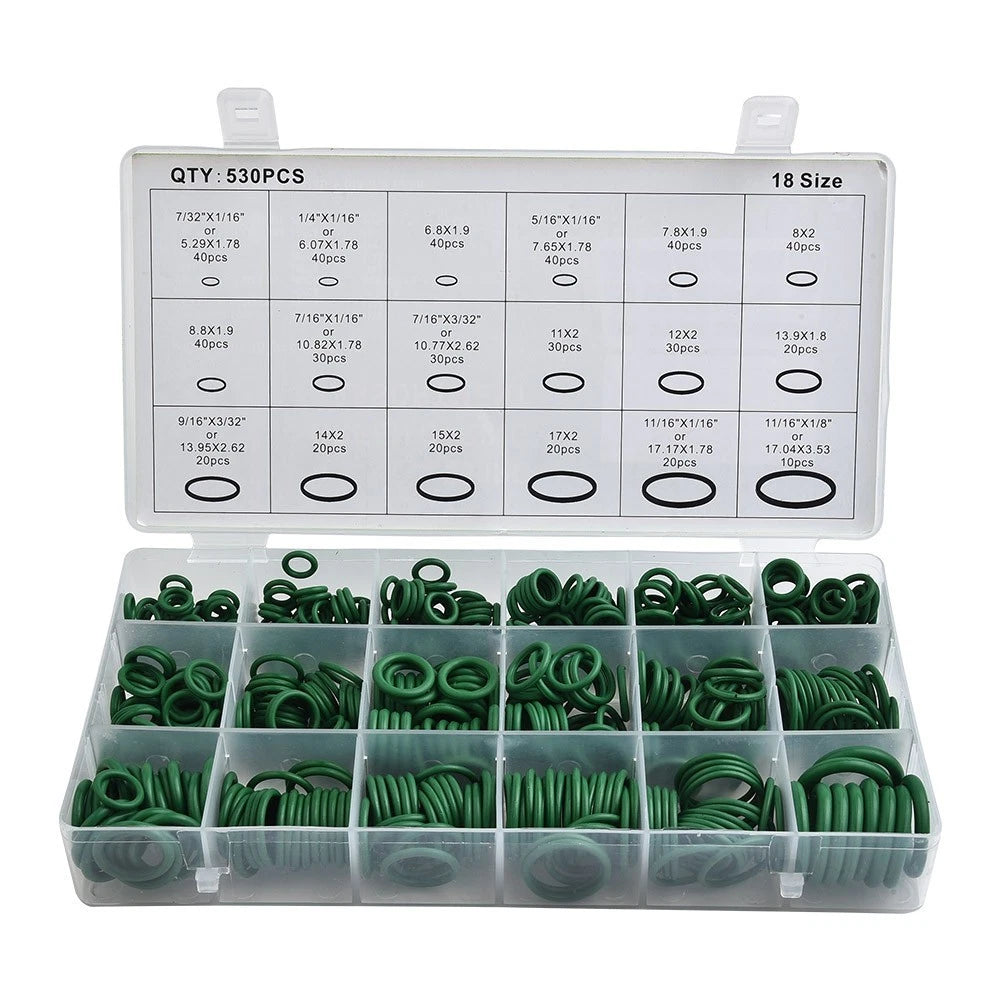 530 Pcs Rubber O-Ring Assortment Set for Automotive Tools