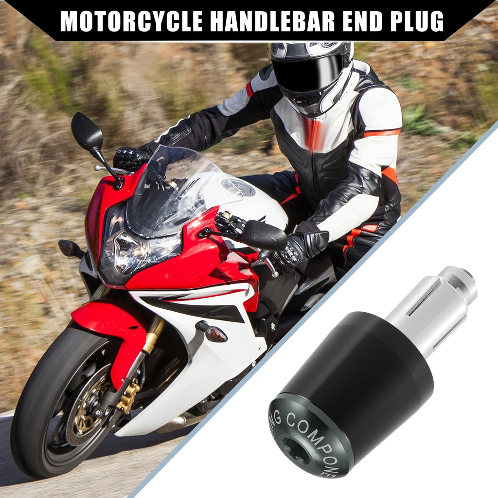 2 Pc Handlebar End Plugs 22mm for Honda Motorcycle Black Titanium Tone (2000–2024)