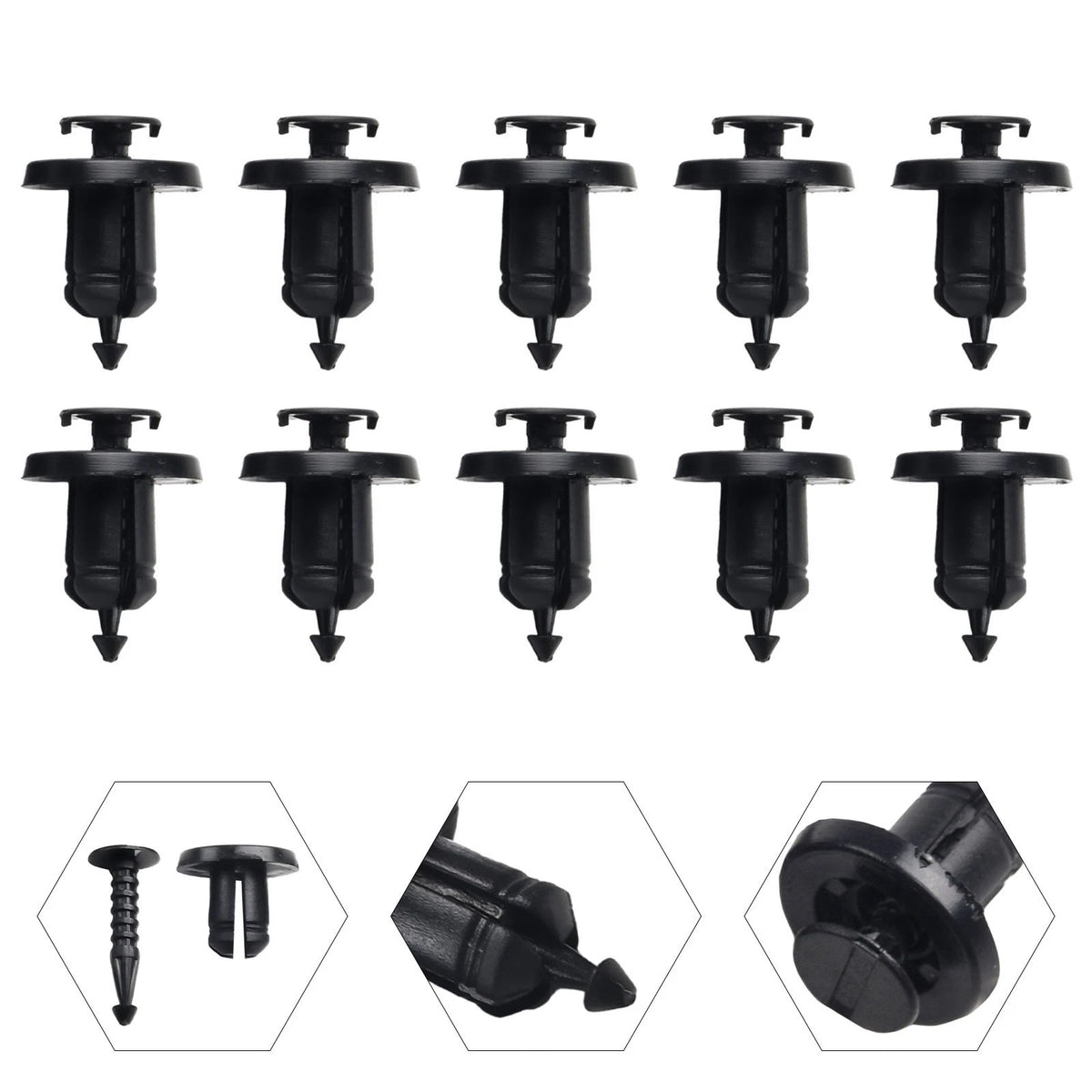 Plastic Clips for Renault Clio Megane Espace Bumper Pack of 10