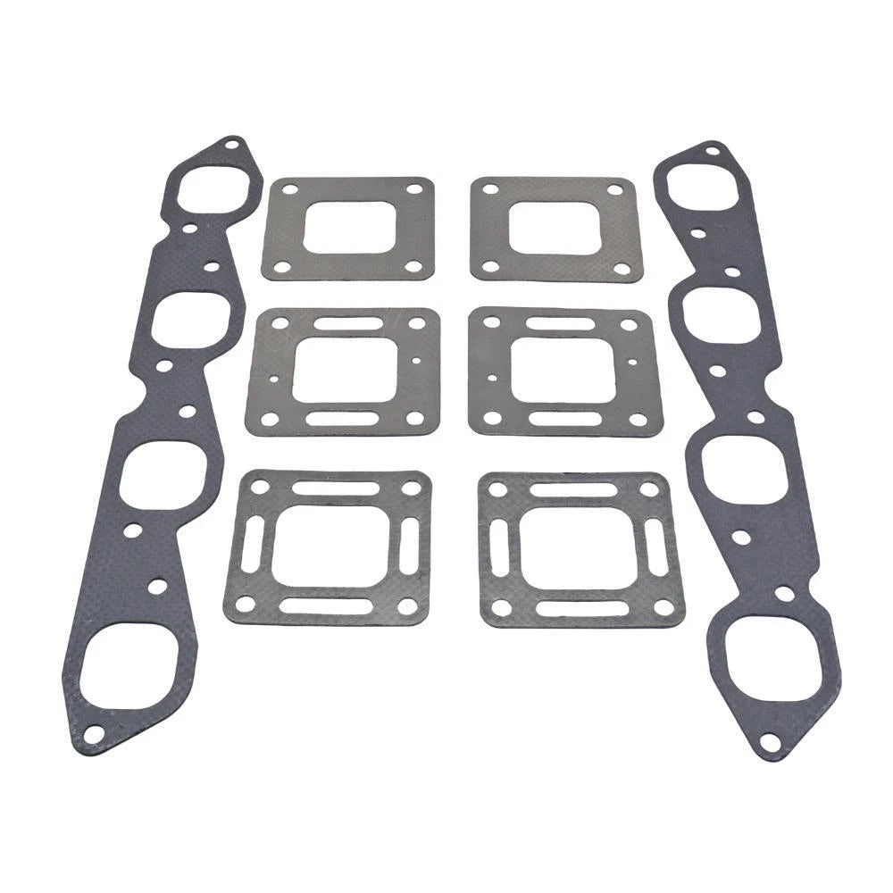 Exhaust Manifold Kit & Gasket 32-44348T, 27-860232 for Mercruiser V8 (4")