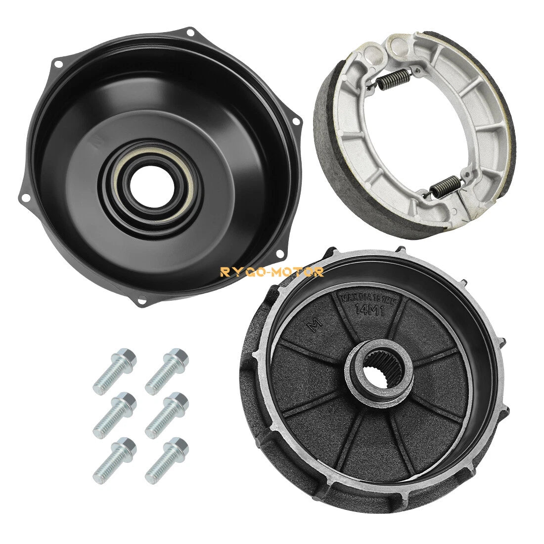 Rear Brake Drum Cover Hub Shoes Set for Honda Rancher 420 TRX420 (2014–2024)