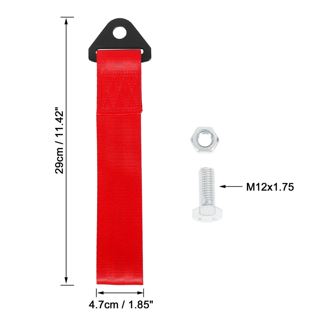 Universal Car Tow Towing Hook Bumper Trailer Strap with Red Belt (Universal)