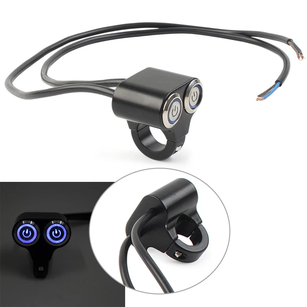 Push Button Headlight Fog Light Switch for Motorcycle (22mm 7/8")