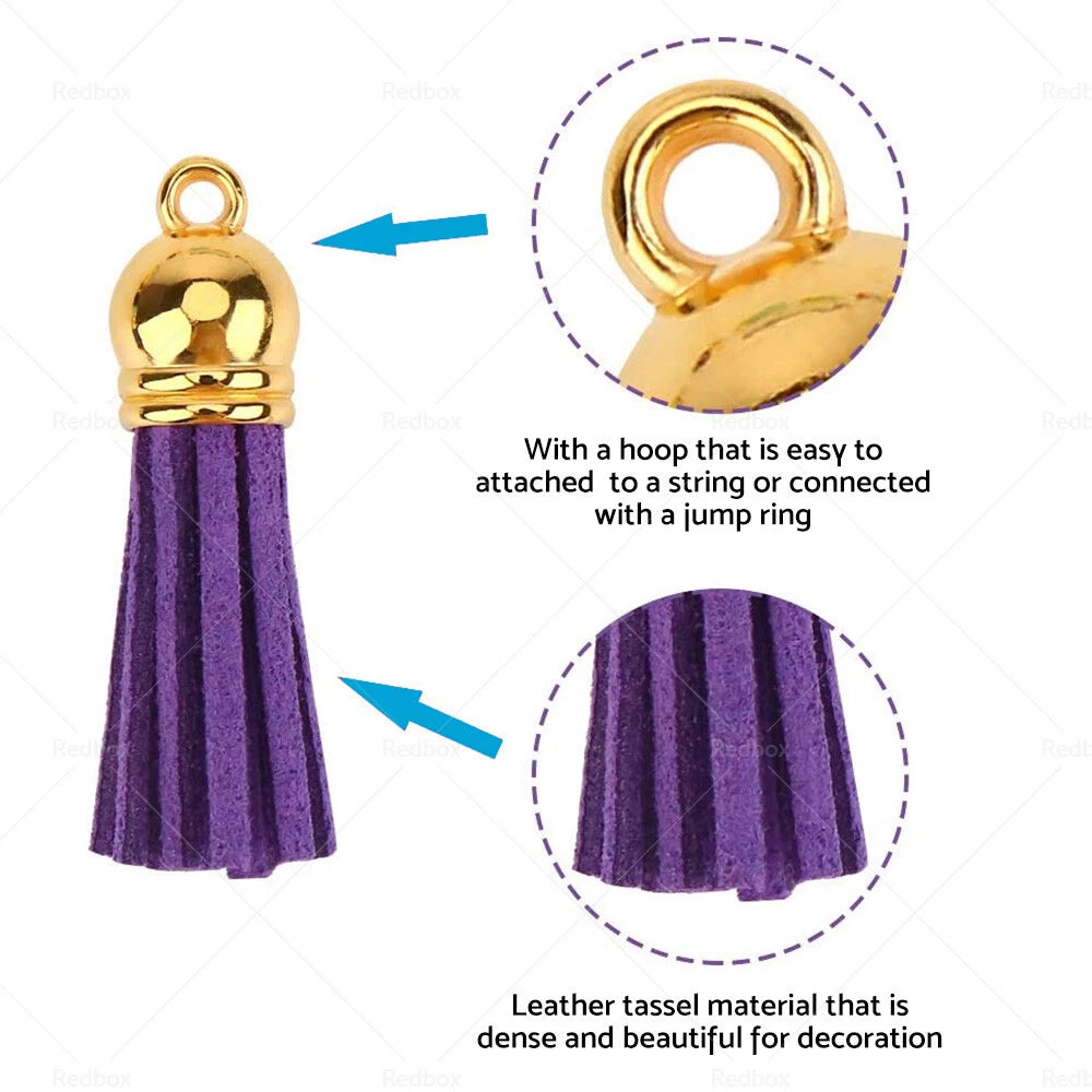 250PCS Leather Keychain Tassels for DIY Jewelry