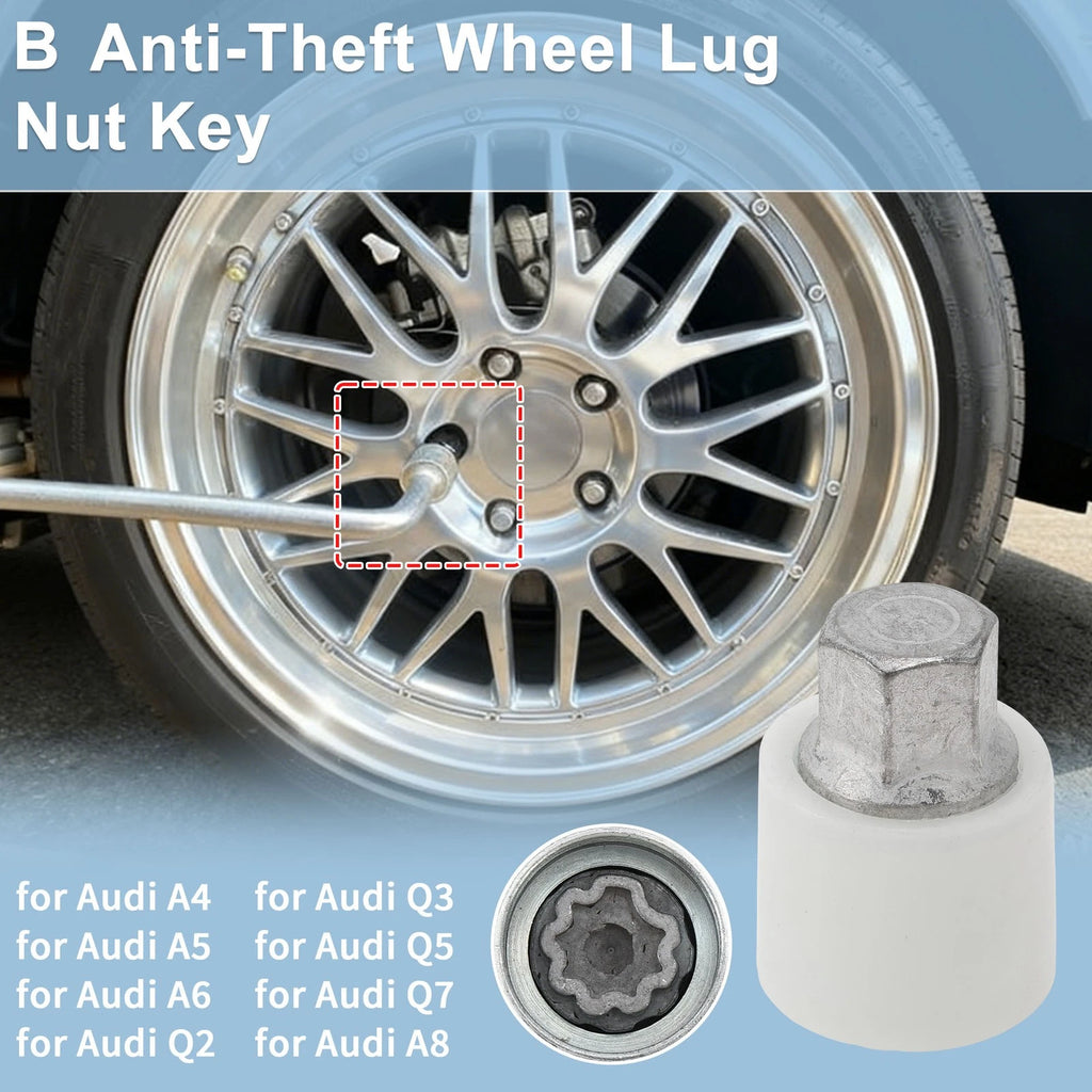 Wheel Lock Lug Nut Key for Audi A4 Socket Removal Tool (2002–2009)
