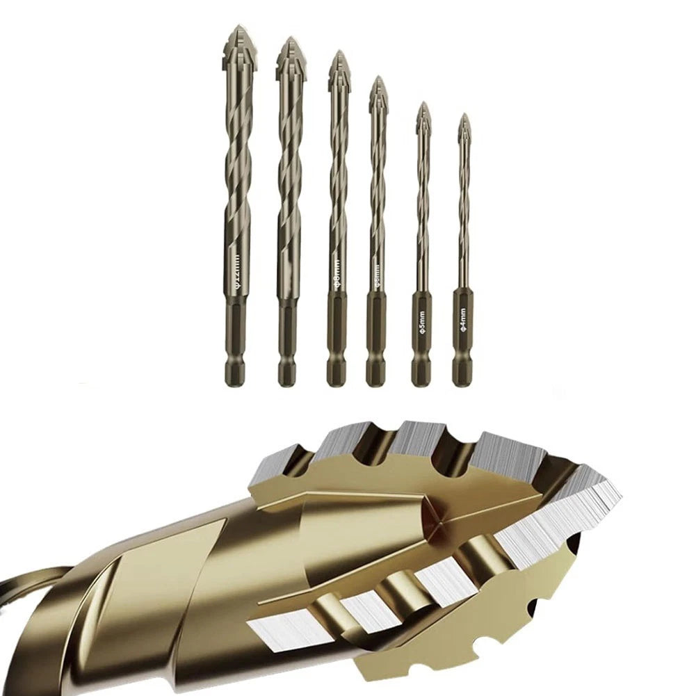 Eccentric 4 Flute Drill Bit Set for Wood, Stone, Brick, Concrete
