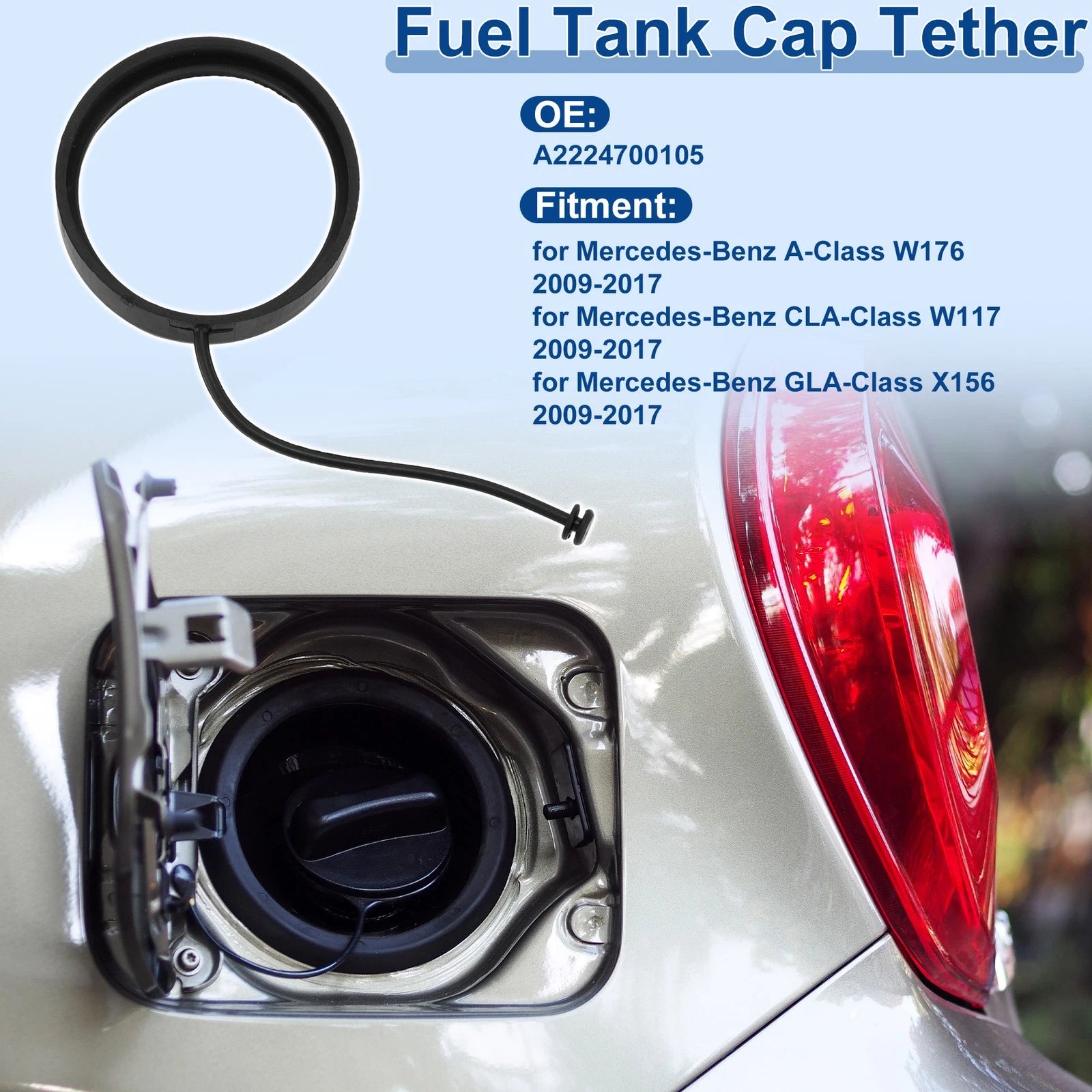 Fuel Tank Cap Tether Replacement for Mercedes-Benz A-Class W176 (2009–2017)