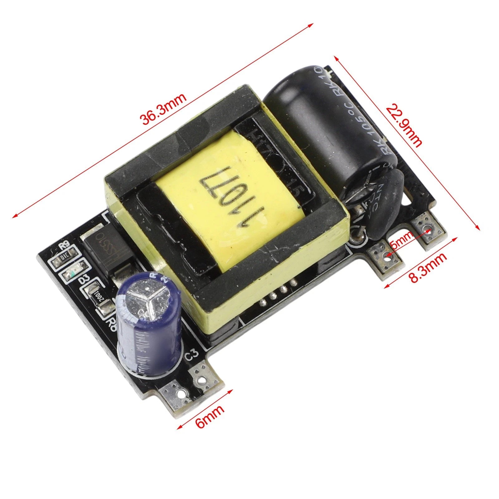 AC DC 12V 1A Power Supply Module for 220V Input (Compact 36x23mm)