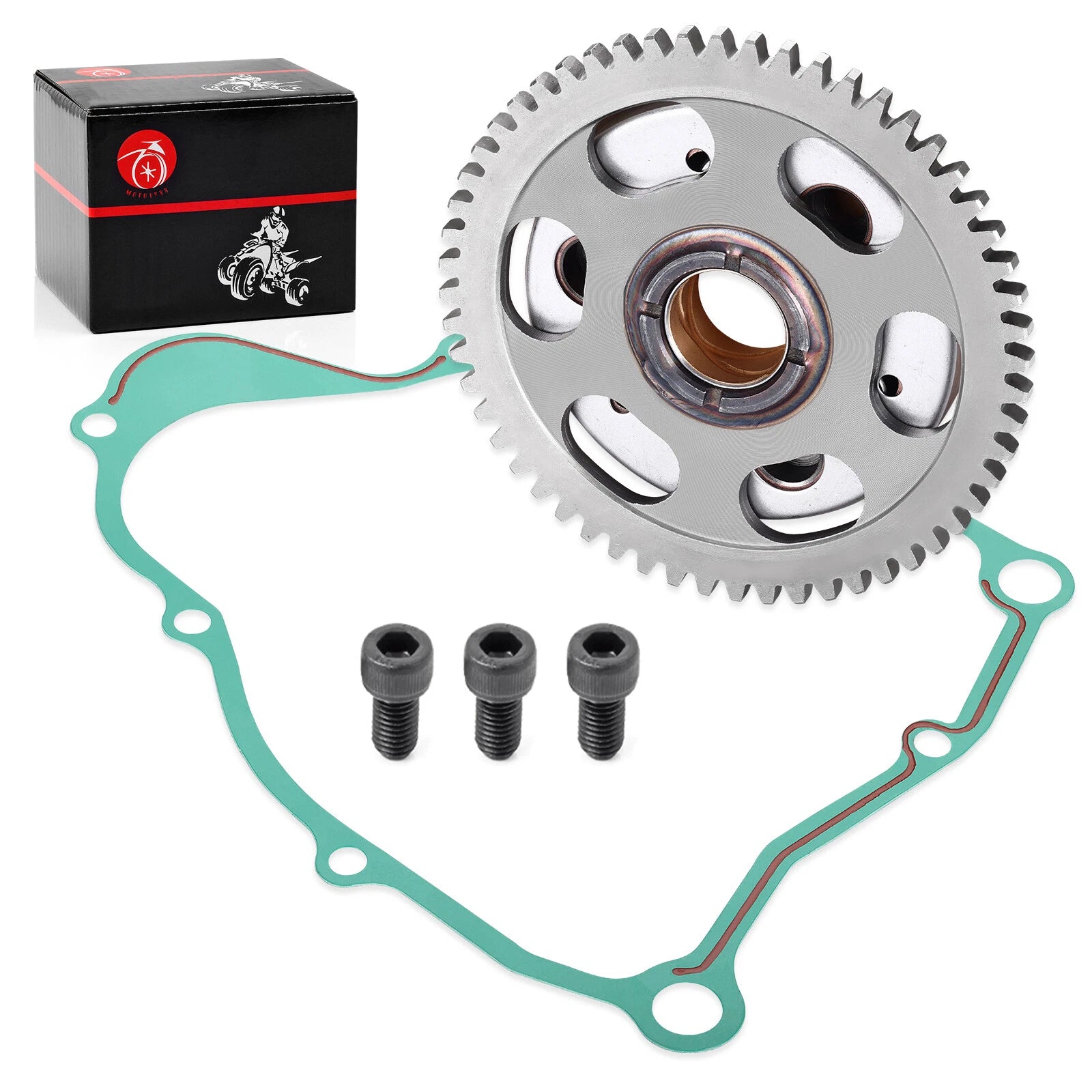 One Way Bearing Starter Clutch Gear Kit w/Gasket for Yamaha Timberwolf 250 (1992–2000)