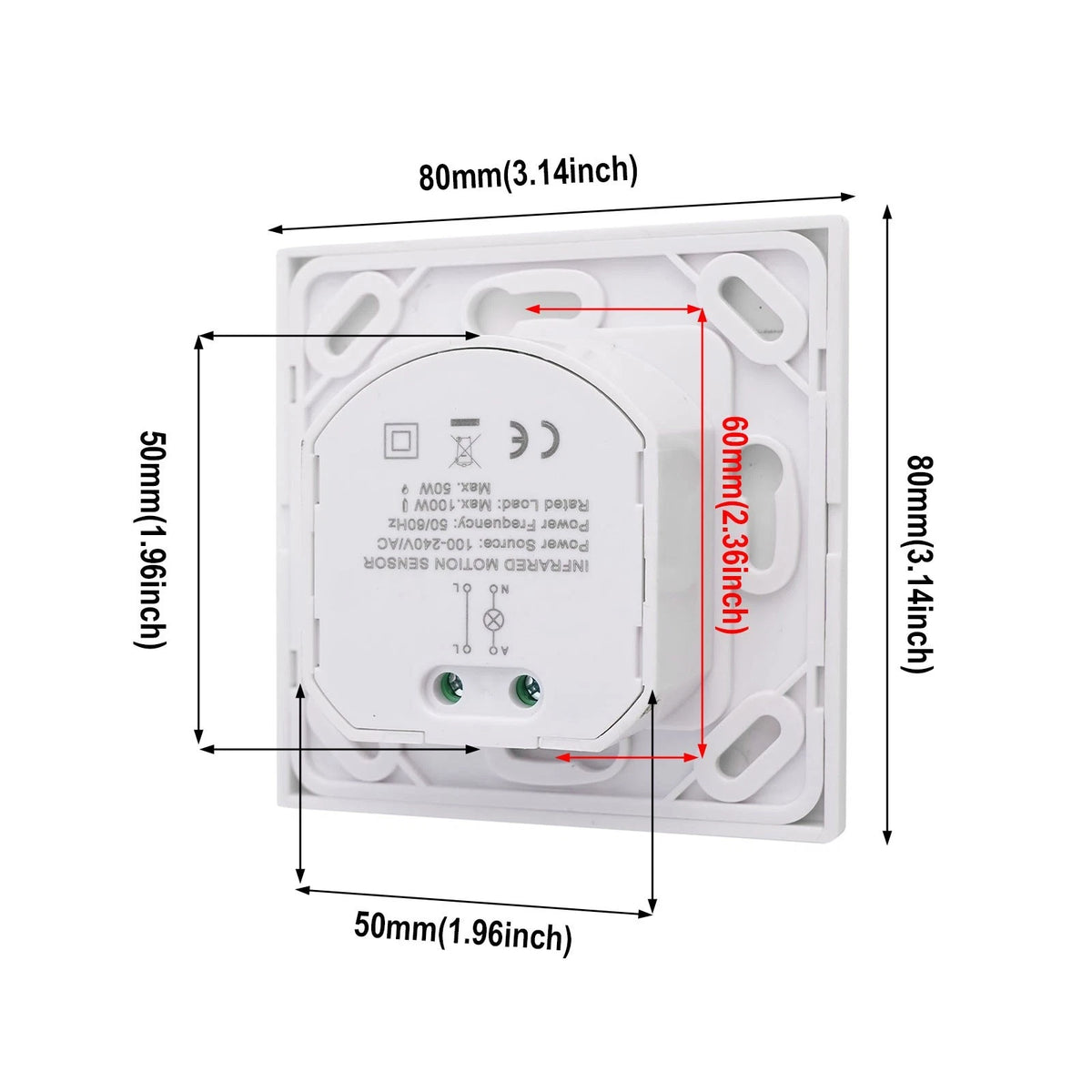 Recessed Wall Sensor Switch for Wall and Ceiling Lighting