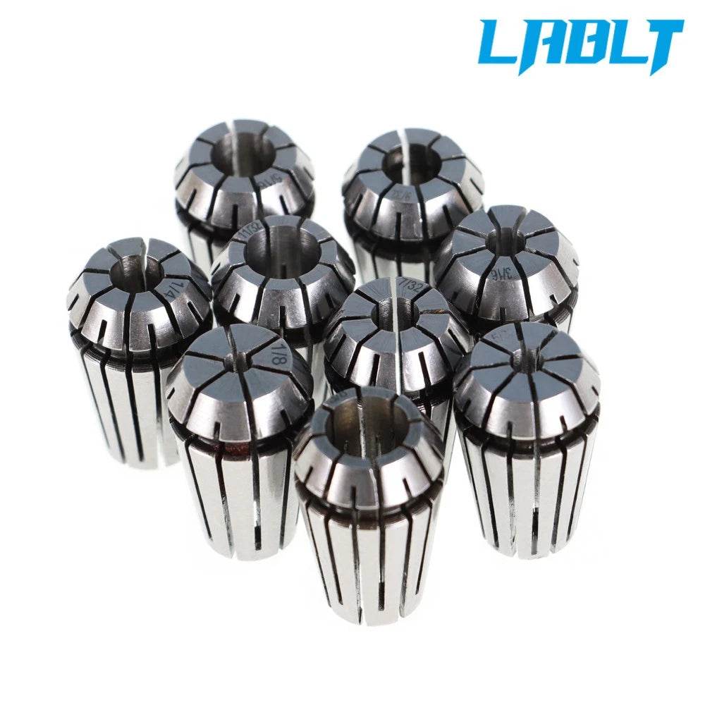 9Pcs ER16 Spring Collet Set for Milling Lathe Engraving Machine