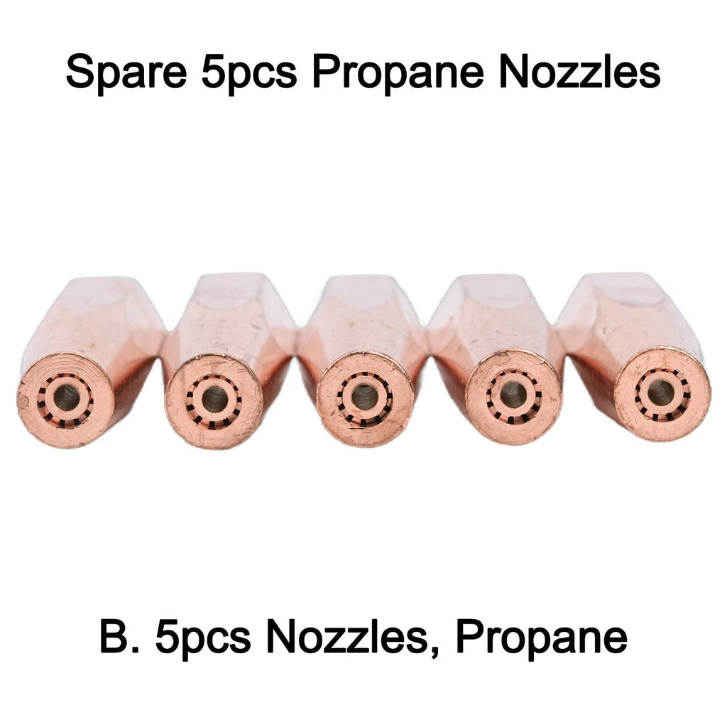 5X Nozzle Set for Gas Brazing Torch (Oxygen, Propane, Acetylene)