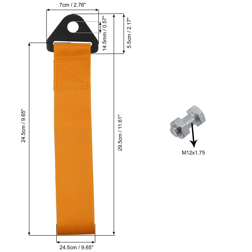 2 Set Front Tow Strap Trailer Belt with Car Hook for Universal (All Years)