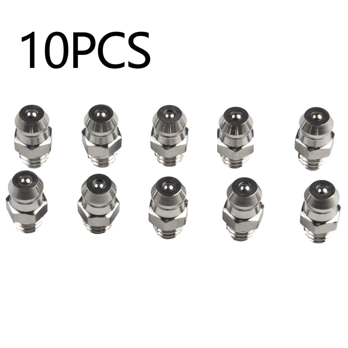 10X Stainless Steel Straight Hydraulic Grease Fitting Kit M6X1mm Thread