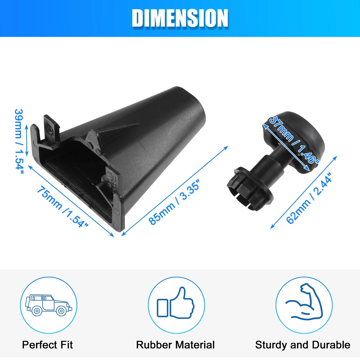 Set of 2 Hood Bumper Stops Rubber for Ford Escape C-Max (2003–2019)