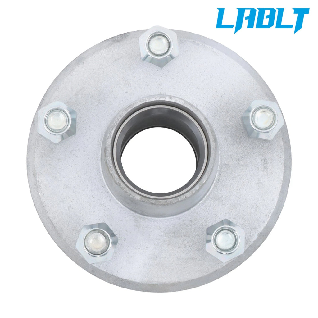 2X Galvanized Trailer Bearing Hub Kit 5 on 4.5" Bolt Circle for 2000lbs Spindle