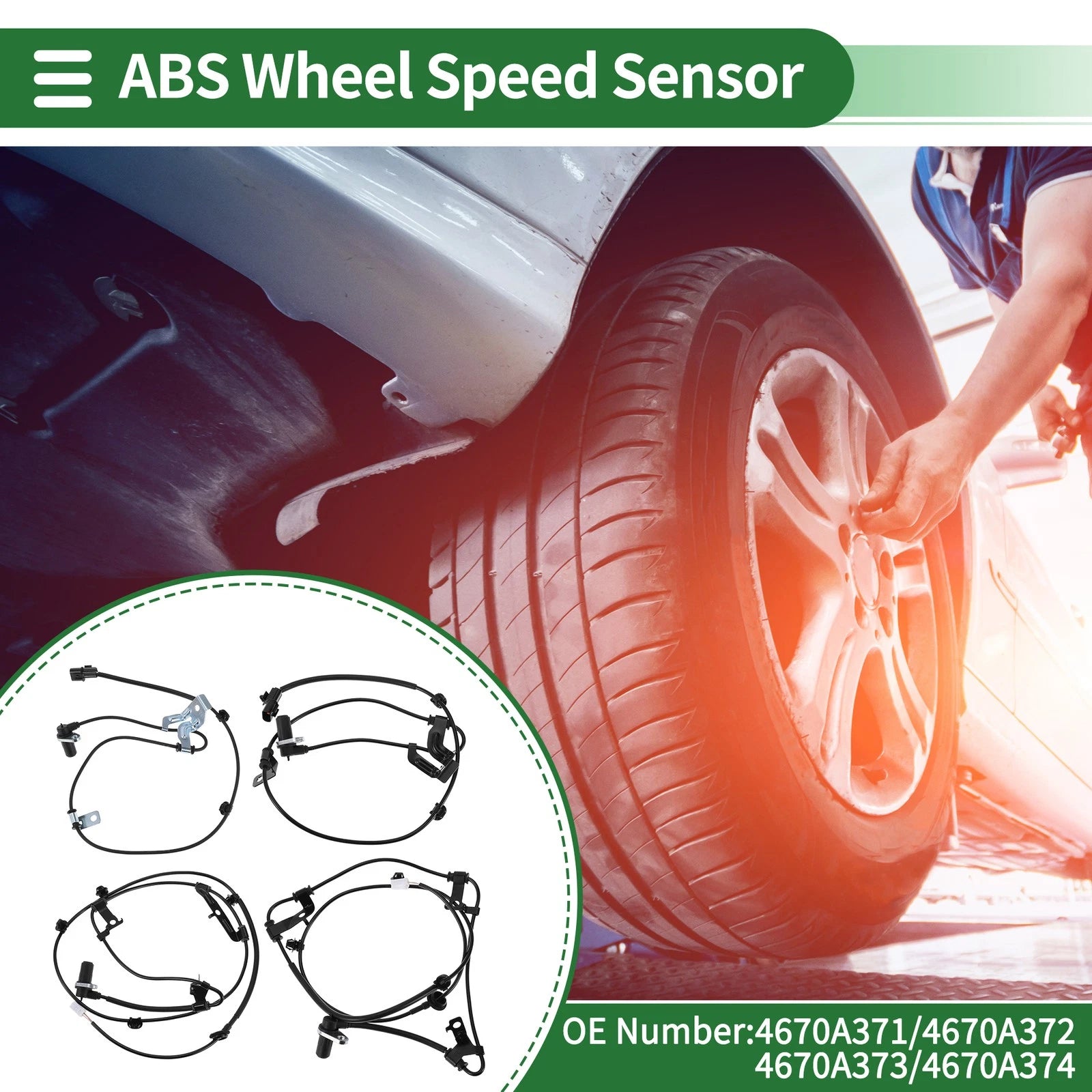 ABS Wheel Speed Sensor Kit Replacement for Mitsubishi Galant (2004–2012)