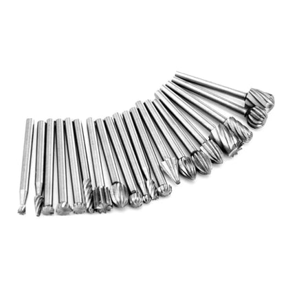 20 Pcs HSS Rotary Burr Bits for Dremel (3.17mm Shank)
