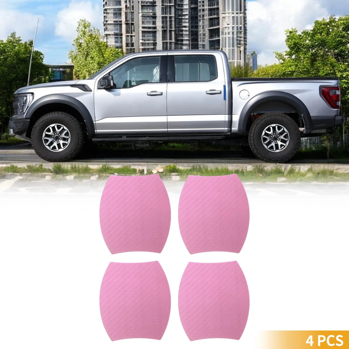 3D Car Door Cup Protector Sticker for Universal Fit (79x89mm) - Pink