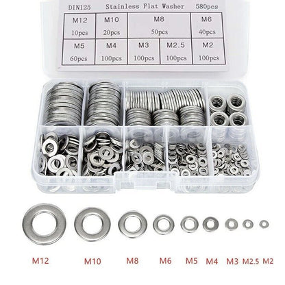 580PCS Copper Washer Gasket Set for Assorted Applications (M2–M12)