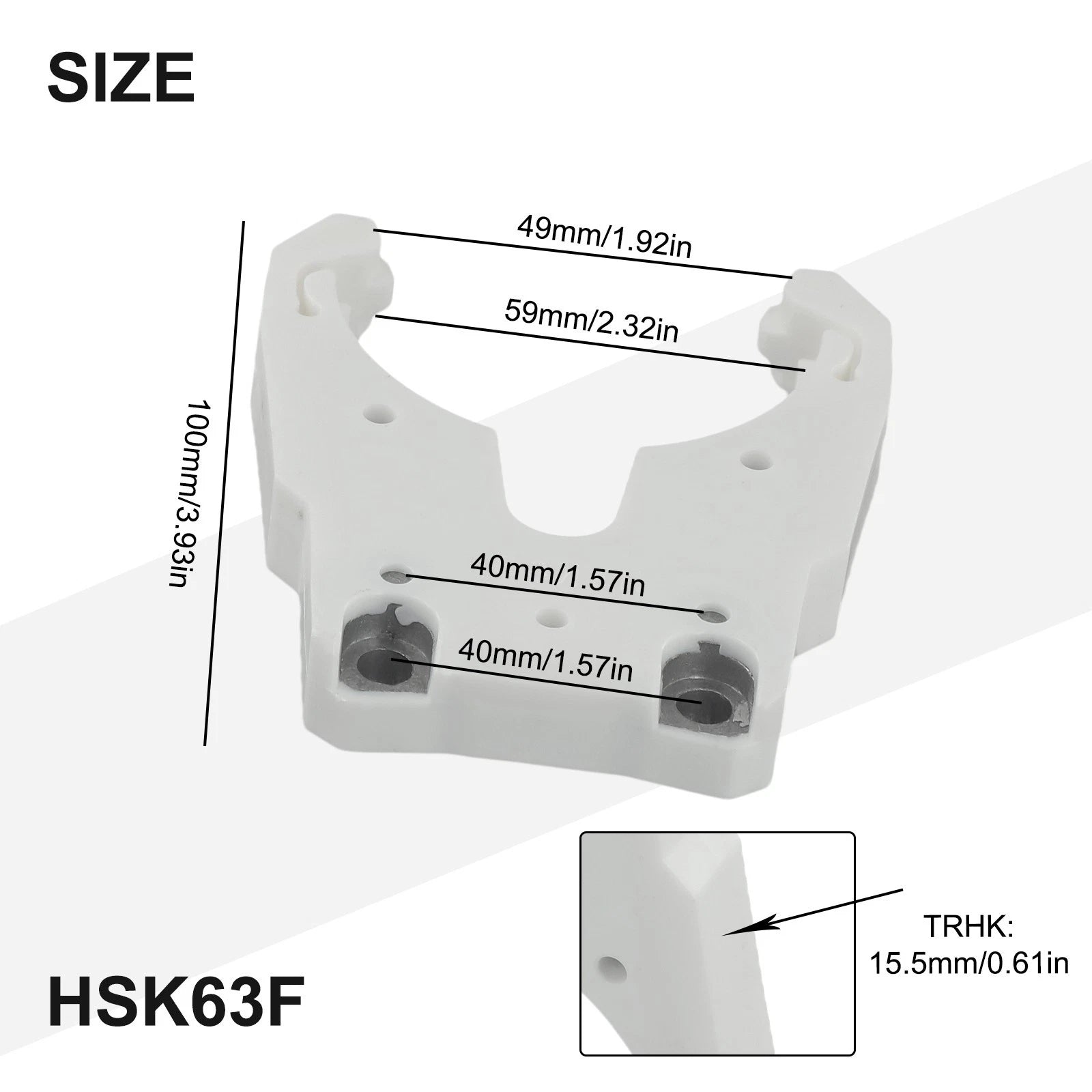 HSK63F Tool Holder Clamp for Engraving Machine (3.94x3.31x0.61in)