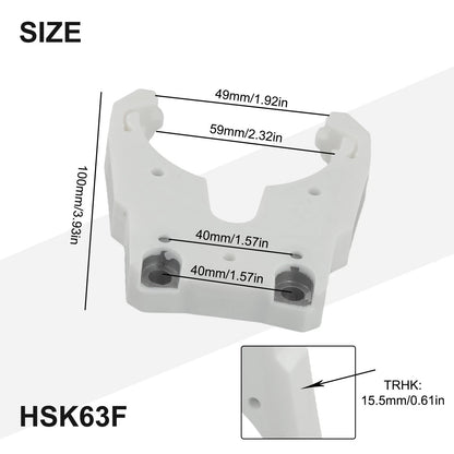 HSK63F Tool Holder Clamp for Engraving Machine (3.94x3.31x0.61in)