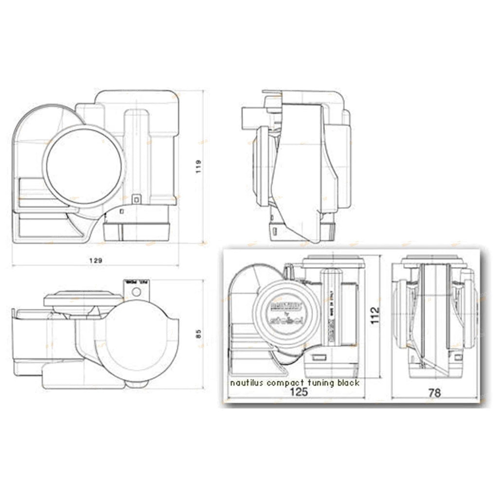 Stebel Nautilus Compact Horn for 4x4 Vehicles (12V, 139dB)
