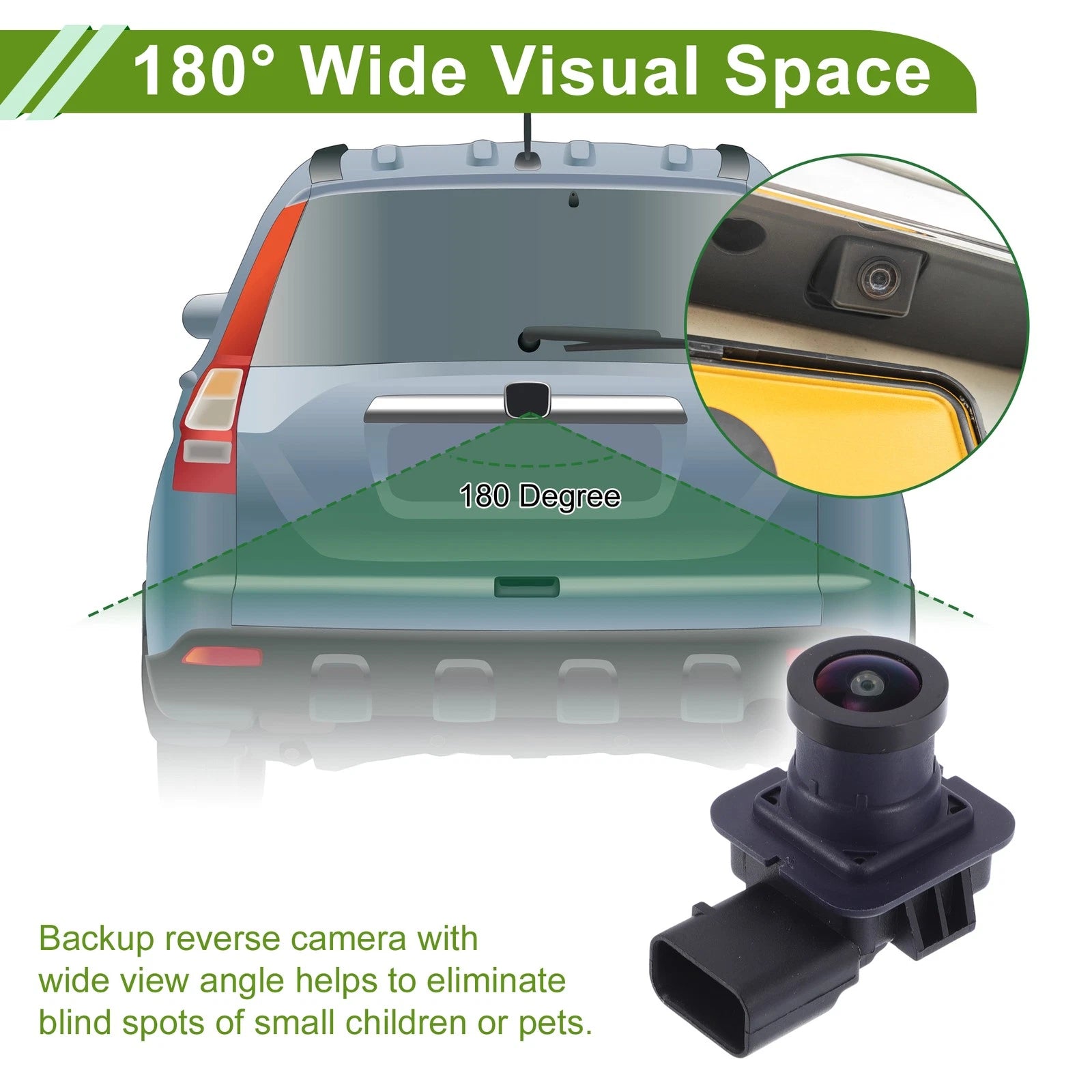 Rear View Backup Camera 120-180 Degree Replacement for Ford Fusion (2017–2020)
