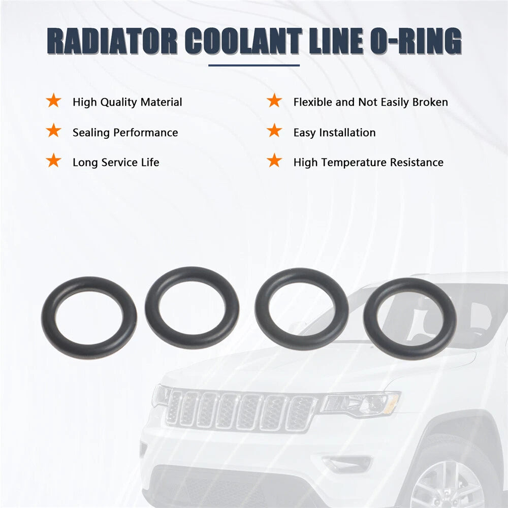 4X Coolant Line O-Ring for Chrysler 300 Jeep Grand Cherokee (2005–2018)